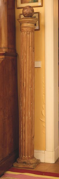 Pair of fluted columns in pickled pine.
Early...
