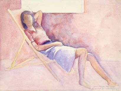 Dominique GUTHERZ (1946)
Woman in a deckchair
Watercolor...
