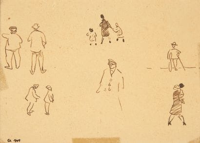 Albert MARQUET (1875-1947)
Study of figures
Brown...