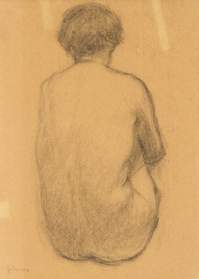 G. THOMAS 
Nude back
Charcoal signed lower...
