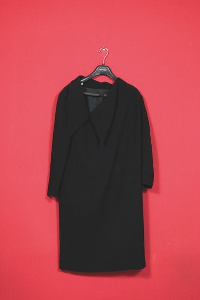 Pierre CARDIN. 
Black fabric tunic dress...