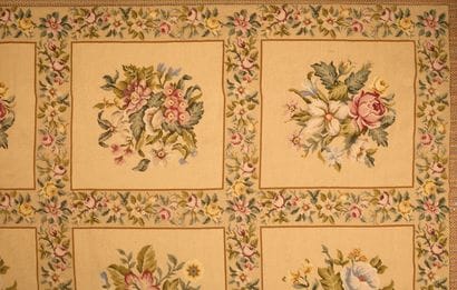 Small carpet with twelve flower bouquet boxes...
