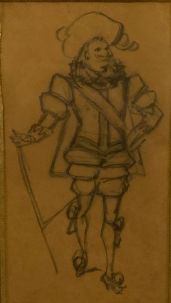 Alfred GREVIN (1827-1892), attributed to
D'Artagnan
Pencil,...