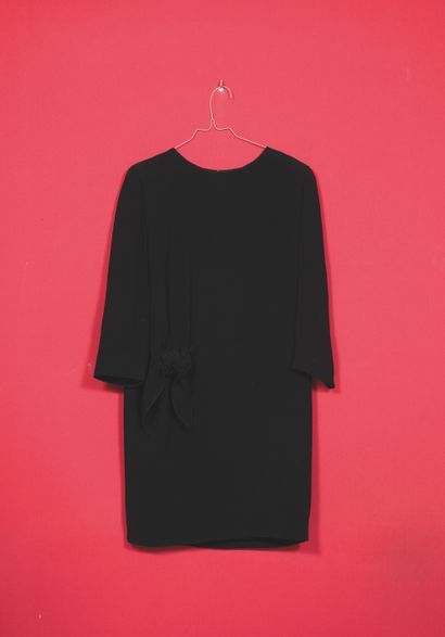 Pierre CARDIN. 
Black crepe tunic dress....