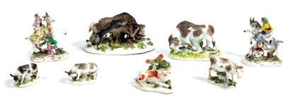 Germany Meissen 
Group depicting a bull attacked...