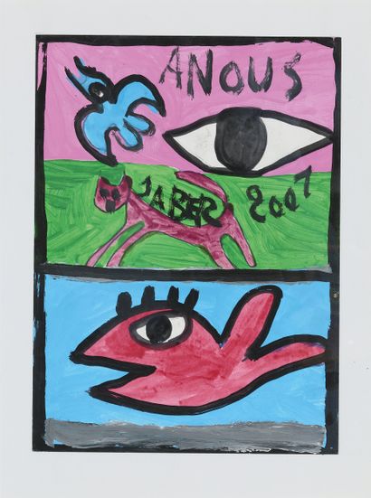 JABER (1938-2021)
A nous, 2001
Gouache signée...