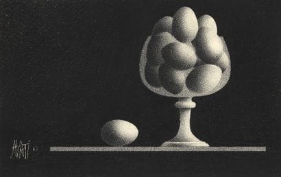 Mario AVATI (1921-2009)
Des oeufs, 1965
Fusain...