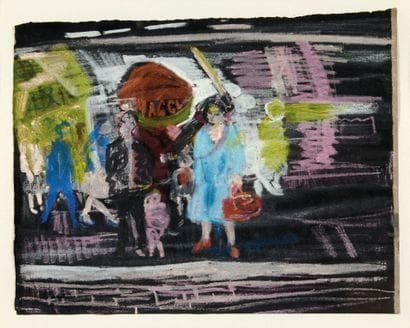 Farid AOUAD (1924-1982)
Sur le quai de métro
Pastel...