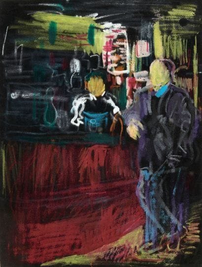 Farid AOUAD (1924-1982)
Bar animé du bistrot...