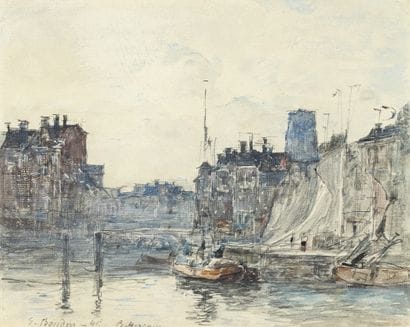 Eugène BOUDIN (1824-1898)
Les quais à Rotterdam,...