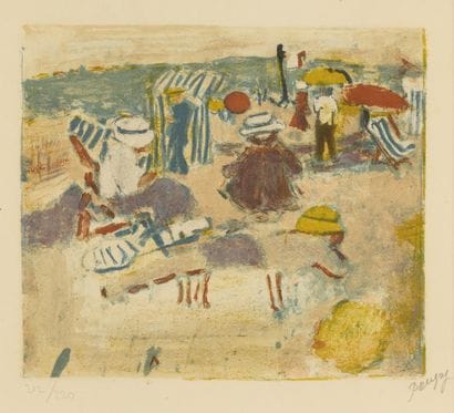 Jean POUGNY
Scène de plage.
Lithographie,...