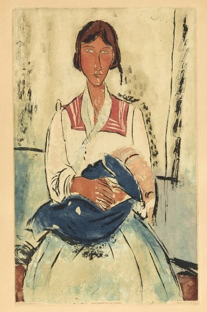 D'après Amedeo MODIGLIANI
L'Italienne, 1926-1927.
Aquatinte...