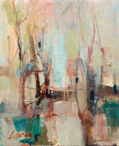Albert LAUZERO (1909-2006) 
Allée des champs
Oil...