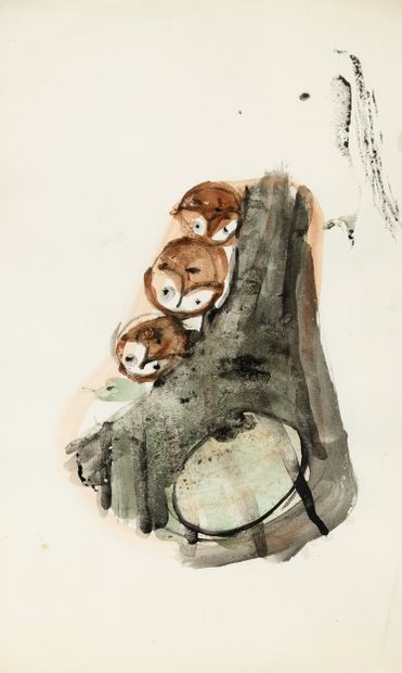 20th century French school
Three heads
Watercolor....