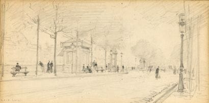 Luigi LOIR (1845-1916)
An avenue in Paris
Pencil...