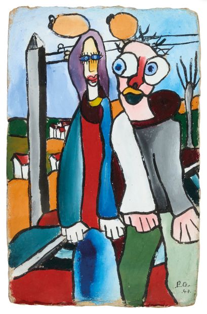 20th century French school
Colored Couple,...