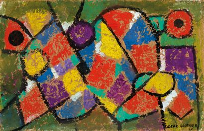 Oscar GAUTHIER (1921-2009)
Harlequin composition,...