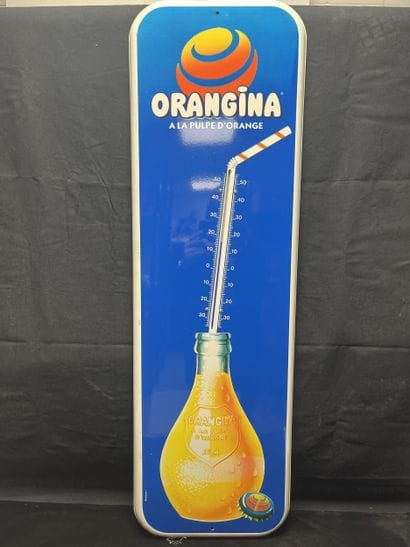 Orangina, thermomètre publicitaire sur tôle...