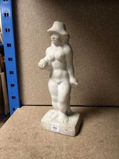 O. MILLER ?
Femme nue au chapeau et fruits
Sculpture...