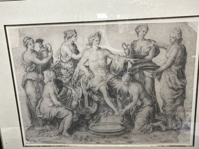 Apollon servie par les nymphes
Dessin 
38...