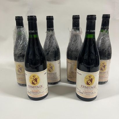 6 bottles Ermitage Le Pavillon 1989 Chapoutier,...