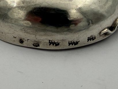 Small silver wine cup, the plain body engraved...