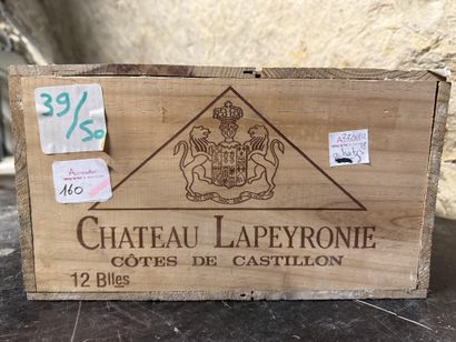 12 bottles Château Lapeyronie 1996 Côtes...