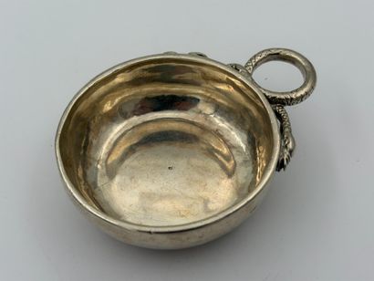 PARIS 1737
Silver wine cup, plain body. Serpentiform...