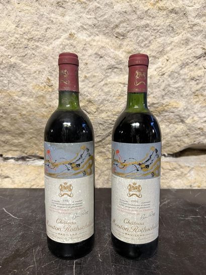 2 bottles Château Mouton Rothschild 1981...