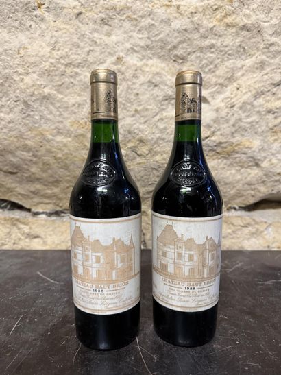 2 bottles Château Haut Brion 1988 Pessac...