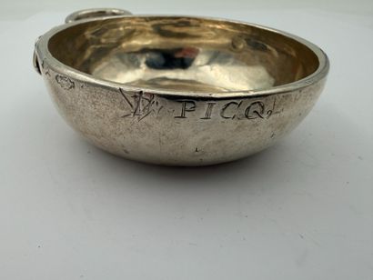 PARIS 1737
Silver wine cup, plain body. Serpentiform...