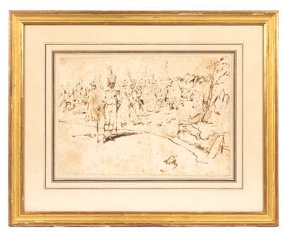 19th-Century French School
The Military Camp
Ink...