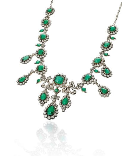 Demi-parure en argent et en or 18K (750)...