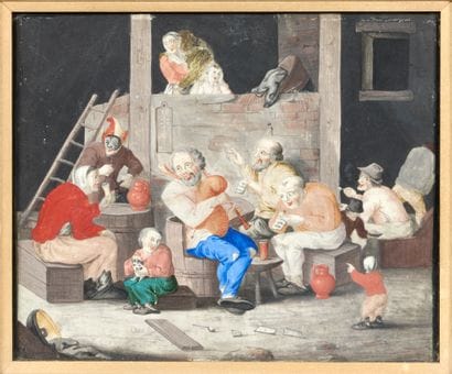 17th-Century Dutch School
The Merry Tavern
Gouache...