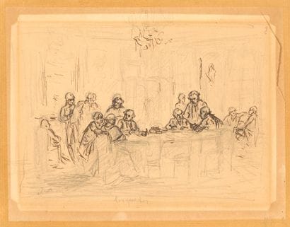 19th-Century French School
Group Seated Around...