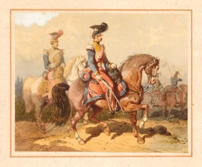 Théodore FORT (1810–1896)
Two Horsemen
Watercolor...