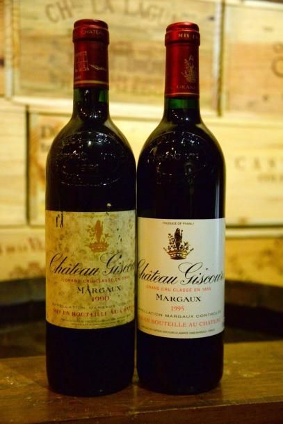 2 Bouteilles 1 Château Giscours 1990. Étiquette...