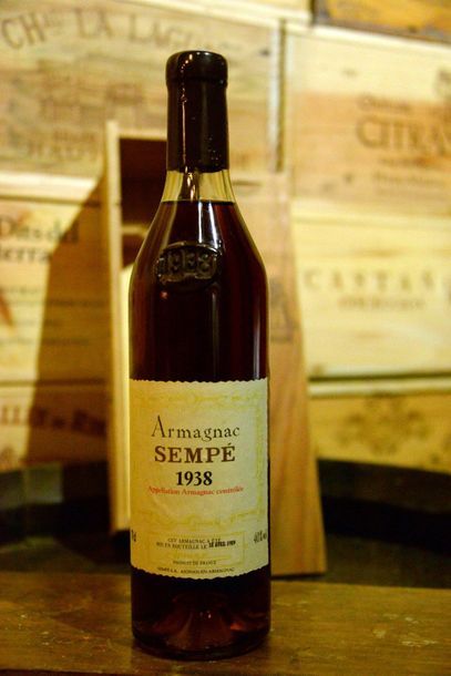 1 Bouteille Armagnac Sempé 1938. Coffret...