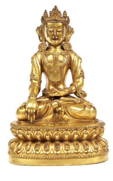 CHINE

Statuette de divinité assise sur le...