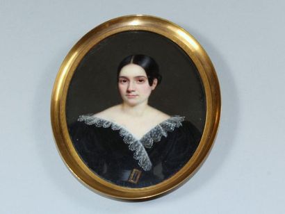 Ecole Anglaise du XIXème
Portrait d'élégante...