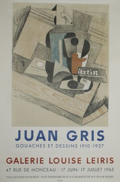 Juan GRIS (1887-1927)
GALERIE LOUISE LEIRIS.Juin-Juillet...