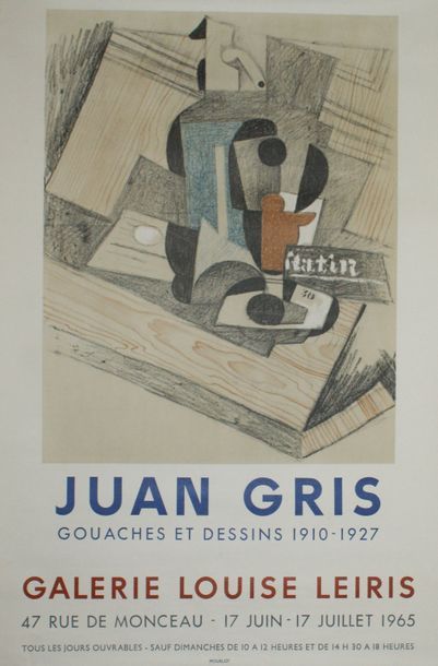 Juan GRIS (1887-1927)
GALERIE LOUISE LEIRIS.Juin-Juillet...