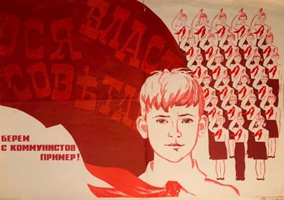 PROPAGANDE RUSSE 
Ensemble de 6 affiches...