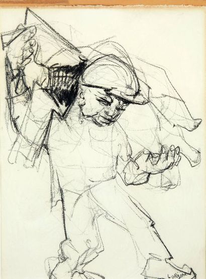 Bernard LORJOU (1908-1986)

Chevillard

Fusain...