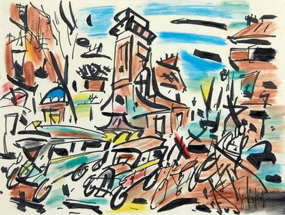 GEN PAUL (1895-1975)

Rue animée de Paris

Pastel...