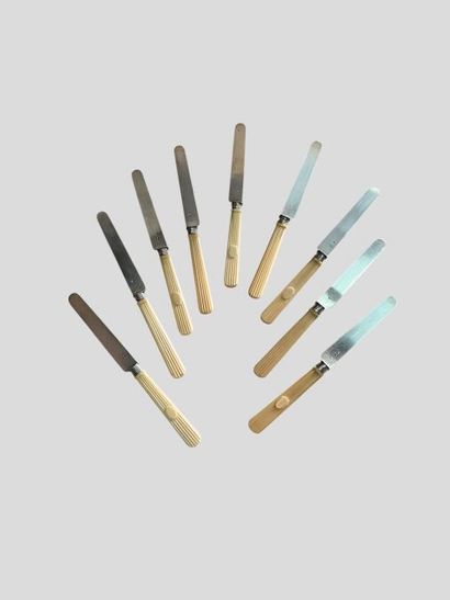 *Ensemble de 9 couteaux, manche en résine...