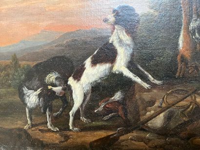 *ECOLE HOLLANDAISE, suiveur d'Adrien DE GRIFF
Chiens...