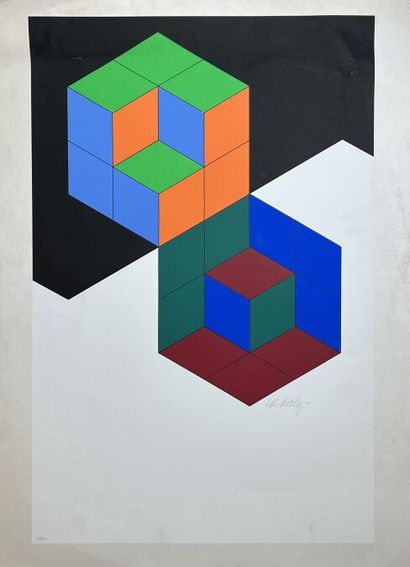 *VICTOR VASARELY (HONGRIE-FRANCE/ 1906-1999)
Bi-Hexa,...