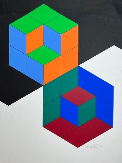 *VICTOR VASARELY (HONGRIE-FRANCE/ 1906-1999)
Bi-Hexa,...