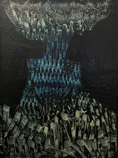 *ÉCOLE MODERNE ABSTRAITE VERS 1950-1970
Huile...